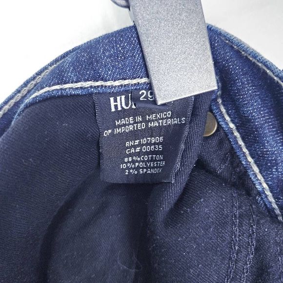 HUDSON Krista Medium Dark Wash Whiskered Ankle Slim Stretch Jeans in Mald 29 - Picture 7 of 7